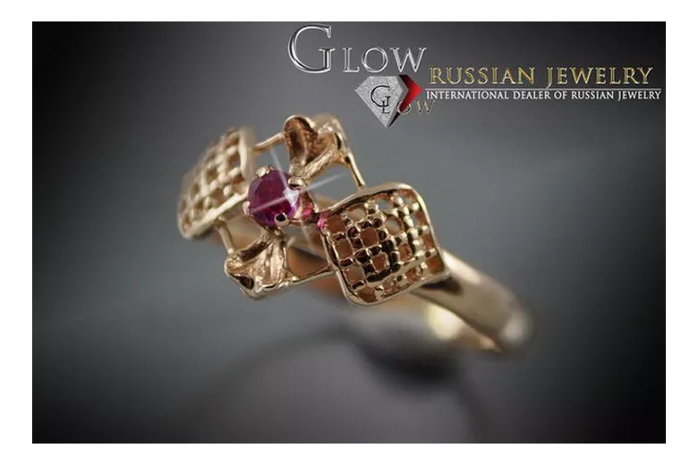 Russisch Sowjetrosa 14 Karat 585 Gold Alexandrit Rubin Smaragd Saphir Zirkon Ring vrc105