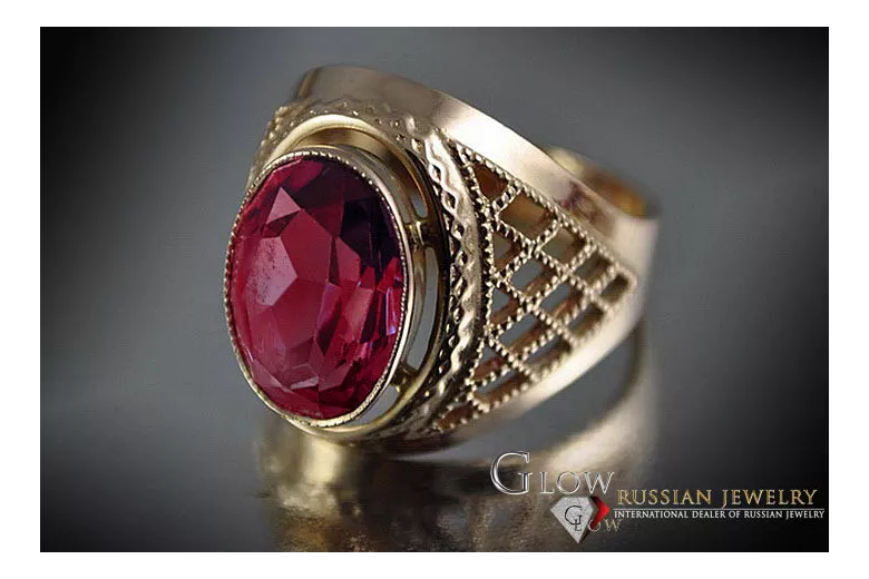 Russian Soviet rose 14k 585 gold Alexandrite Ruby Emerald Sapphire Zircon ring  vrc110