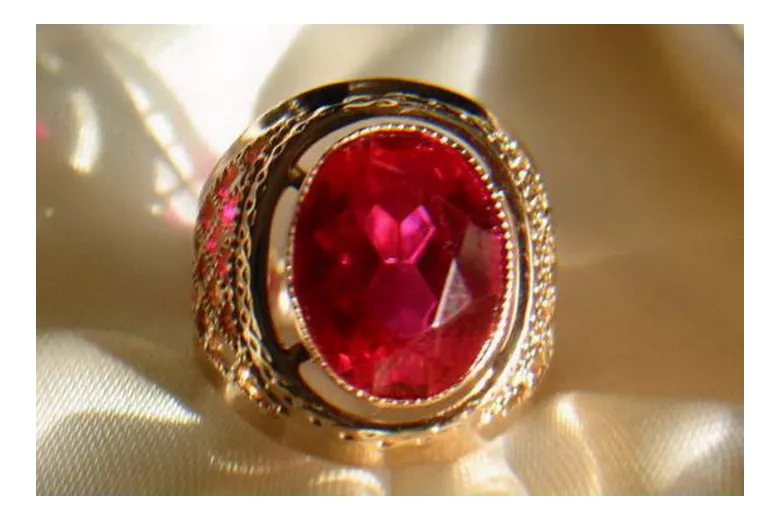 Radziecki 14k 585 złoty Rosyjski pierścionek z różowego złota z Aleksandrytem Rubinem Szafirem Szmaragdem Cyrkonią vrc110
