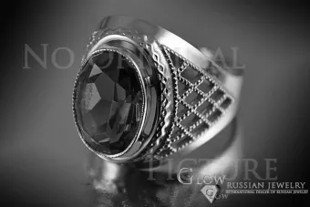 Soviet 14k 585 Zlatý Ruský Ring z ružového zlata s Alexandry Rubin Sapphire Emerald Cubic Zirconia VRC110