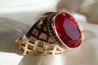 Russian Soviet rose 14k 585 gold Alexandrite Ruby Emerald Sapphire Zircon ring  vrc111