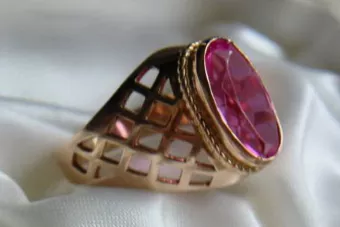 Russian Soviet rose 14k 585 gold Alexandrite Ruby Emerald Sapphire Zircon ring  vrc111