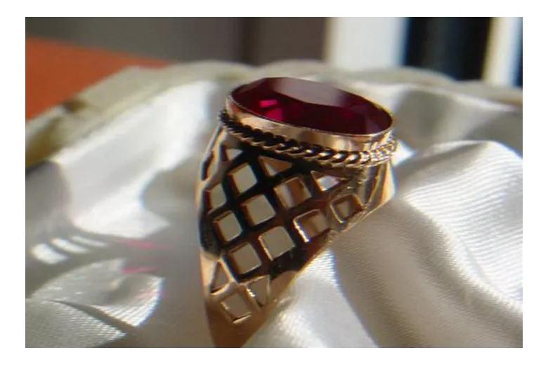 Radziecki 14k 585 złoty Rosyjski pierścionek z różowego złota z Aleksandrytem Rubinem Szafirem Szmaragdem Cyrkonią vrc111