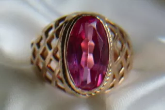 Russian Soviet rose 14k 585 gold Alexandrite Ruby Emerald Sapphire Zircon ring  vrc111