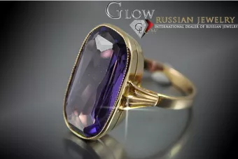 Руски съветски пръстен от розово злато 14K Александрит Рубин Изумруден сапфир Циркон 585 vrc113