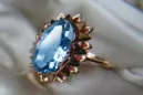 Russian Soviet rose 14k 585 gold Alexandrite Ruby Emerald Sapphire Zircon ring  vrc115