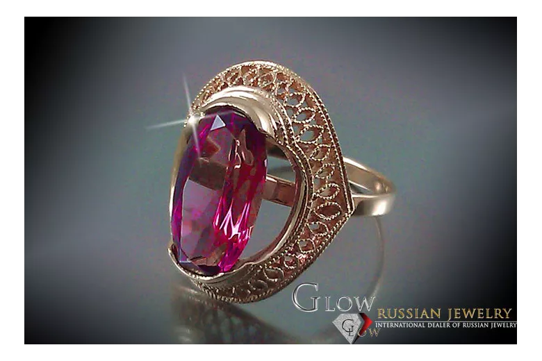 Sovietic rus a crescut 14k 585 aur Alexandrite Ruby Emerald Safir Zircon inel vrc119