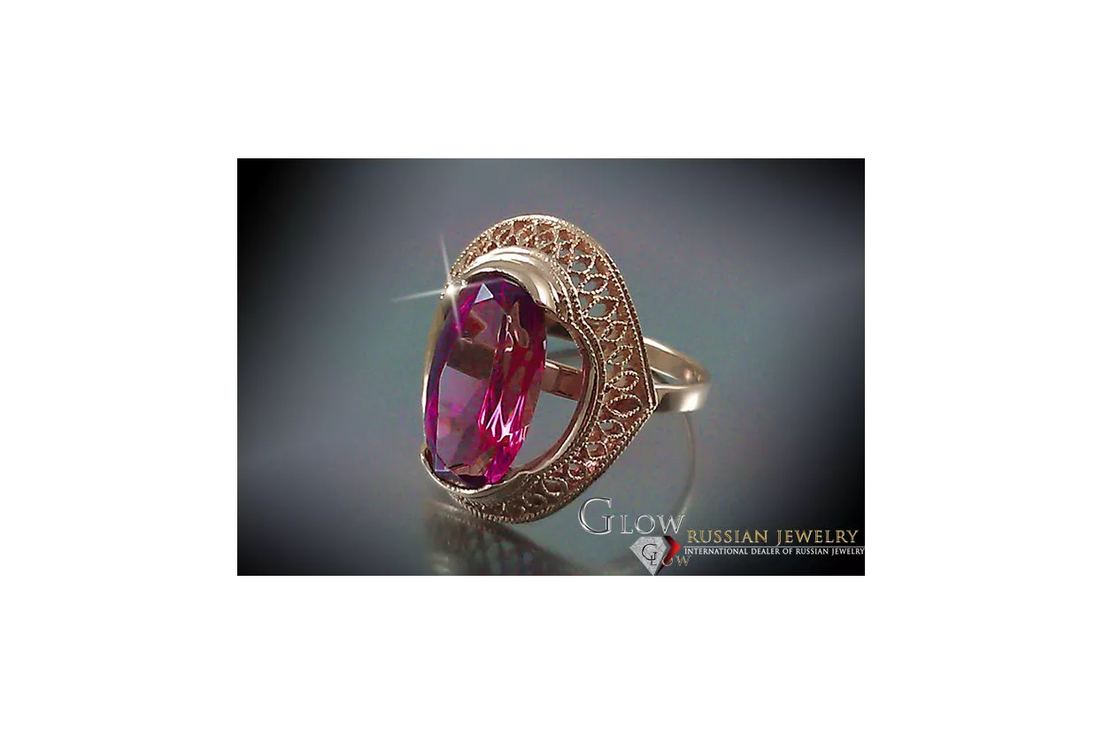 Sovietic rus a crescut 14k 585 aur Alexandrite Ruby Emerald Safir Zircon inel vrc119
