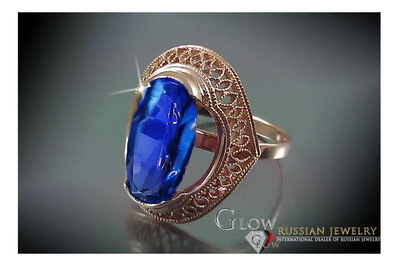 Russisch Sowjetrosa 14 Karat 585 Gold Alexandrit Rubin Smaragd Saphir Zirkon Ring vrc119