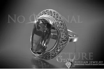 Soviet 14k 585 Zlatý Ruský Ring of Pink Gold s Alexandry Rubin Sapphire Emerald Zirkón VRC119