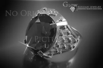 Soviet 14k 585 Zlatý Ruský Ring of Pink Gold s Alexandry Rubin Sapphire Emerald Zirkón VRC120