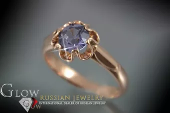 Руски съветски пръстен от розово злато 14K Александрит Рубин Изумруден сапфир Циркон 585 vrc122