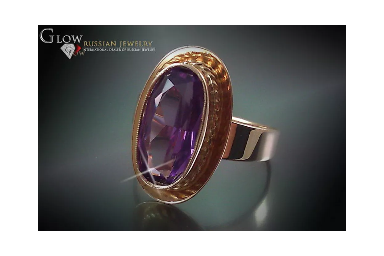 Russian Soviet rose 14k 585 gold Alexandrite Ruby Emerald Sapphire Zircon ring  vrc123