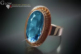 Russian Soviet rose 14k 585 gold Alexandrite Ruby Emerald Sapphire Zircon ring  vrc123