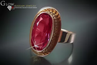 Russian Soviet rose 14k 585 gold Alexandrite Ruby Emerald Sapphire Zircon ring  vrc123