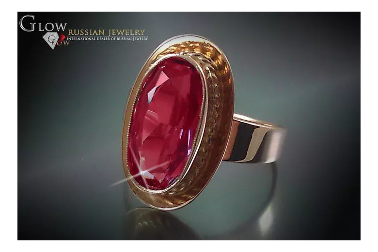 Radziecki 14k 585 złoty Rosyjski pierścionek z różowego złota z Aleksandrytem Rubinem Szafirem Szmaragdem Cyrkonią vrc123