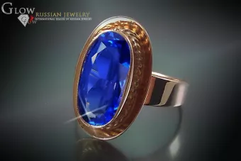 Rus sovietic Rose Gold Ring 14K Alexandrite Ruby Emerald Safir Zircon 585 vrc123