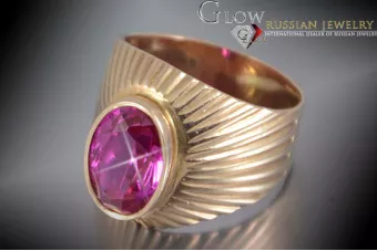 Vintage Rose Gold Ring 14K Alexandrite Ruby Emerald Sapphire Zircon 585 vrc127