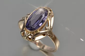 Vintage Rose Gold Ring 14K Alexandrite Ruby Emerald Sapphire Zircon 585 vrc128