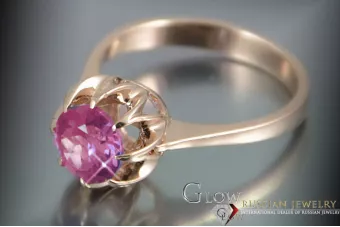 Σοβιετικό 14k 585 χρυσό Ρωσικό ροζ χρυσό δαχτυλίδι με Αλεξανδρίτη Ρουβίνι Σαφείρι Σμαράγδι Ζυρκόνια vrc131