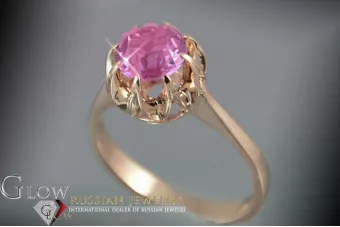 Russian Soviet rose 14k 585 gold Alexandrite Ruby Emerald Sapphire Zircon ring  vrc131