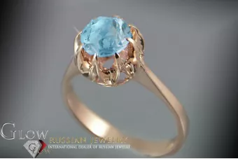 Russian Soviet rose 14k 585 gold Alexandrite Ruby Emerald Sapphire Zircon ring  vrc131