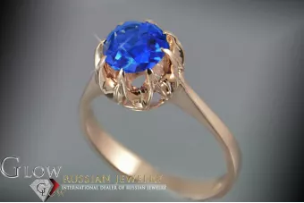 Russian Soviet rose 14k 585 gold Alexandrite Ruby Emerald Sapphire Zircon ring  vrc131