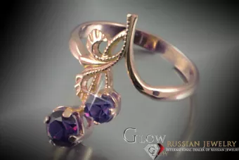 Vintage Rose Gold Ring 14K Alexandrite Ruby Emerald Sapphire Zircon 585 vrc132