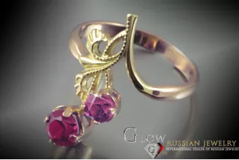 Russian Soviet rose 14k 585 gold Alexandrite Ruby Emerald Sapphire Zircon ring  vrc132