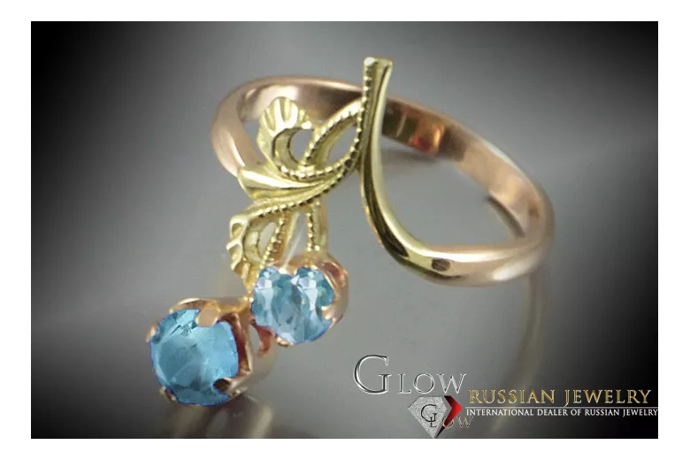 Russisch Sowjetrosa 14 Karat 585 Gold Alexandrit Rubin Smaragd Saphir Zirkon Ring vrc132