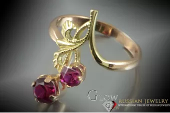 Anillo de oro rosa soviético ruso 14K Alejandrita Rubí Esmeralda Zafiro Zircon 585 vrc132