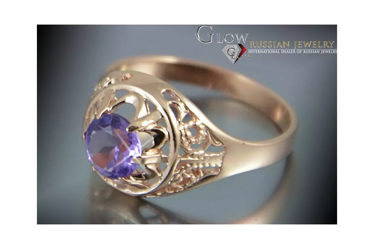 Russian Soviet rose 14k 585 gold Alexandrite Ruby Emerald Sapphire Zircon ring  vrc133