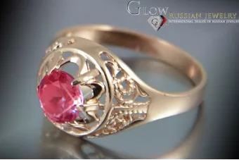 Ruso Soviet rosa 14k 585 oro Alejandrita Rubí Esmeralda Zafiro Zircón anillo vrc133