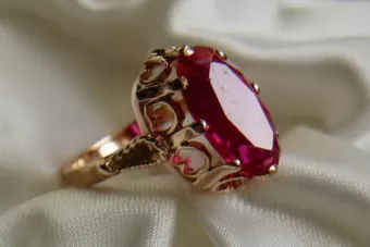 Russian Soviet rose 14k 585 gold Alexandrite Ruby Emerald Sapphire Zircon ring  vrc134