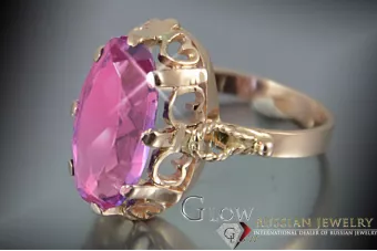 Russian Soviet rose 14k 585 gold Alexandrite Ruby Emerald Sapphire Zircon ring  vrc134