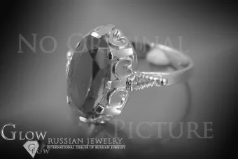 Soviet 14k 585 Zlatý Ruský Ring of Pink Gold s Alexandryt Rubin Sapphire Emerald Zircon VRC134