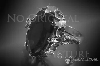 Soviet 14k 585 Zlatý Ruský Ring of Pink Gold s Alexandryt Rubin Sapphire Emerald Zircon VRC134