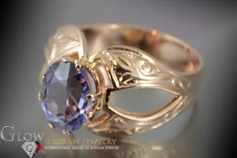 Руски съветски пръстен от розово злато 14K Александрит Рубин Изумруден сапфир Циркон 585 vrc135