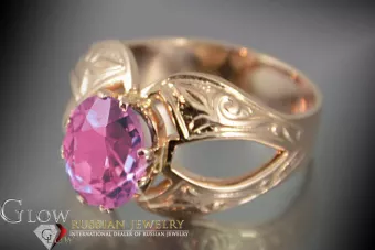 Vintage Rose Gold Ring 14K Alexandrite Ruby Emerald Sapphire Zircon 585 vrc135