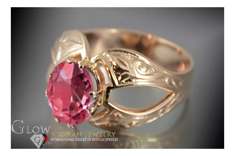 Russian Soviet rose 14k 585 gold Alexandrite Ruby Emerald Sapphire Zircon ring  vrc135