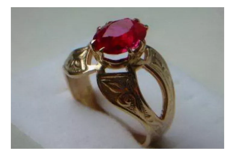 Russian Soviet rose 14k 585 gold Alexandrite Ruby Emerald Sapphire Zircon ring  vrc135