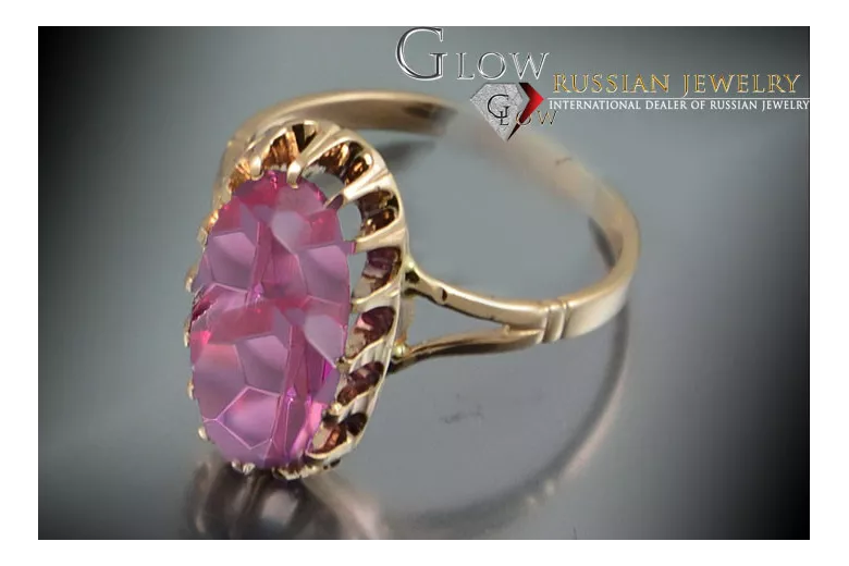Russian Soviet rose 14k 585 gold Alexandrite Ruby Emerald Sapphire Zircon ring  vrc143