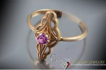 Russian Soviet rose 14k 585 gold Alexandrite Ruby Emerald Sapphire Zircon ring  vrc145