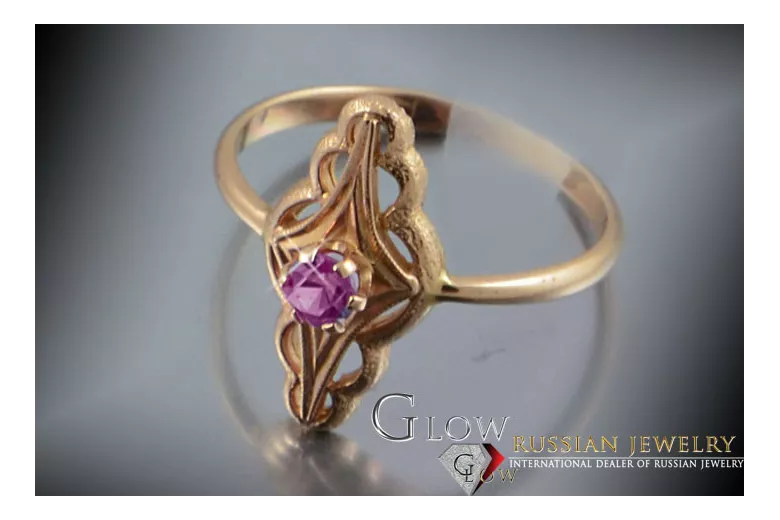 Russisch Sowjetrosa 14 Karat 585 Gold Alexandrit Rubin Smaragd Saphir Zirkon Ring vrc145