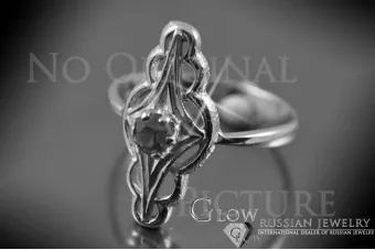 Anillo de oro rosa soviético ruso 14K Alejandrita Rubí Esmeralda Zafiro Zircon 585 vrc145