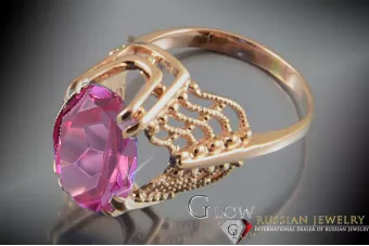 Russisch Sowjetrosa 14 Karat 585 Gold Alexandrit Rubin Smaragd Saphir Zirkon Ring vrc146