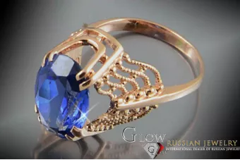 Anillo de oro rosa soviético ruso 14K Alejandrita Rubí Esmeralda Zafiro Zircon 585 vrc146