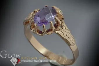 Ruso Soviet rosa 14k 585 oro Alejandrita Rubí Esmeralda Zafiro Zircón anillo vrc149