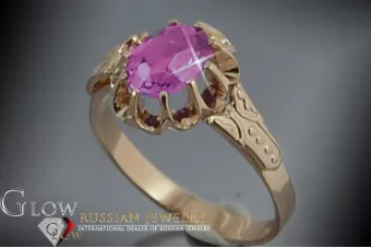 Russian Soviet rose 14k 585 gold Alexandrite Ruby Emerald Sapphire Zircon ring  vrc149