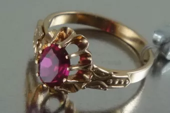 Vintage rose 14k 585 gold Alexandrite Ruby Emerald Sapphire Zircon ring  vrc149